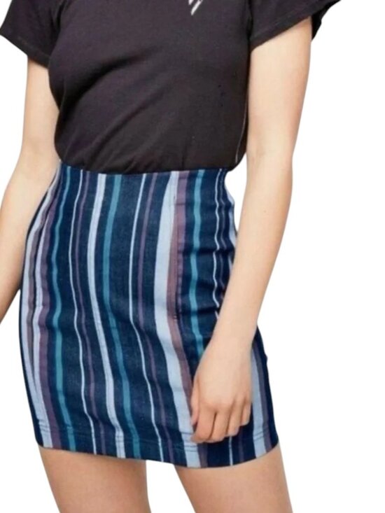 Free People Dresses & Skirts - free people MODERN FEMME Striped Denim Mini Skirt | 12